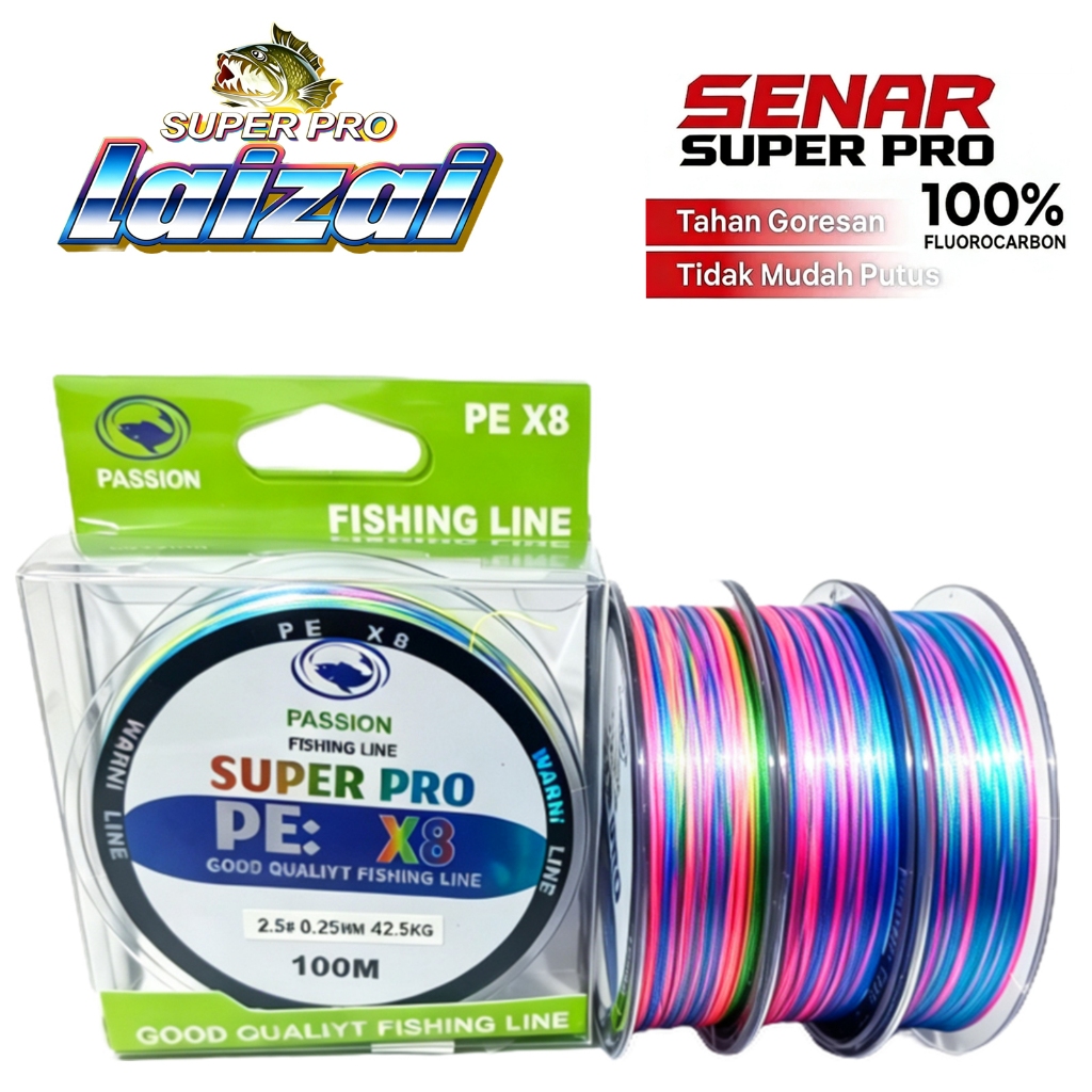 Benang PE X8 HAI NENG Multi Colour & Black Colour Super Smoth 100 meter Conection