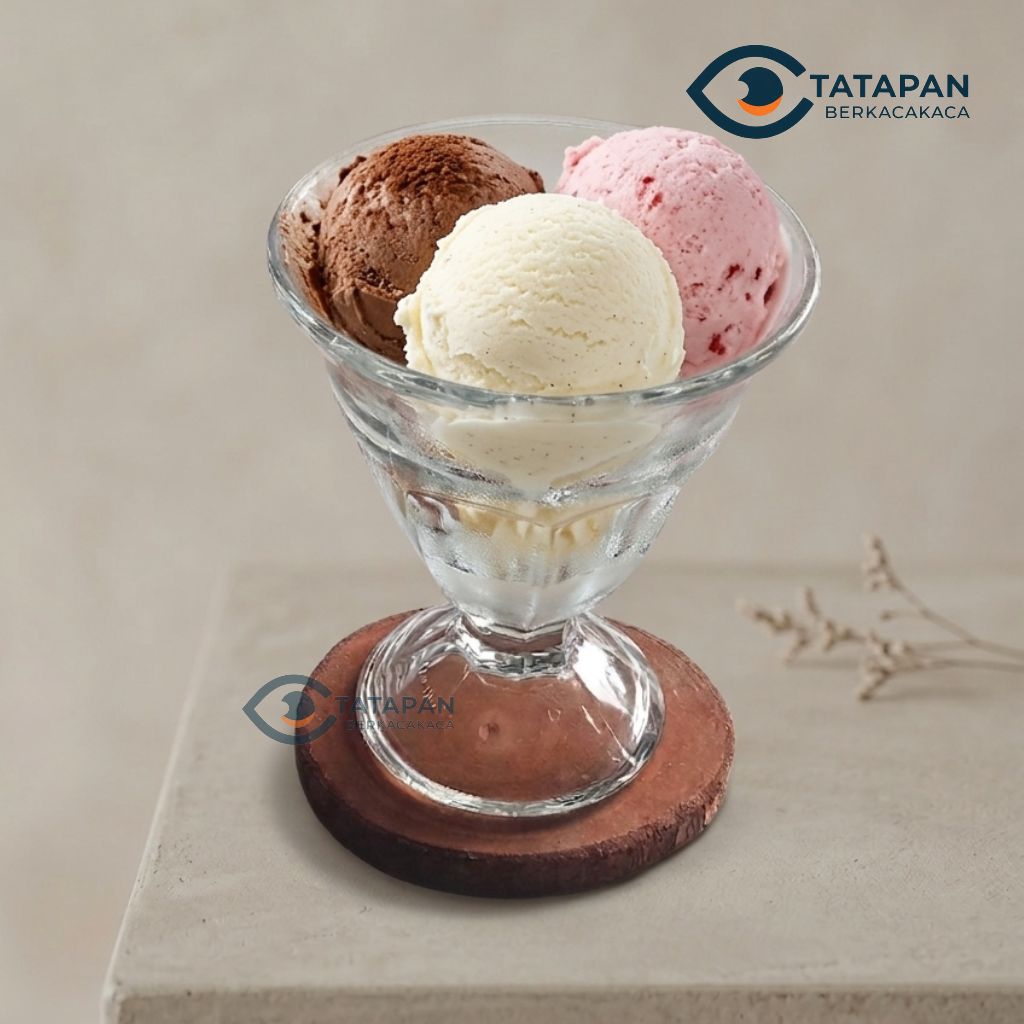 Gelas Kaca Vanilla 250ml / Gelas Es Krim Es Buah / Gelas Kafe Kaca Unik