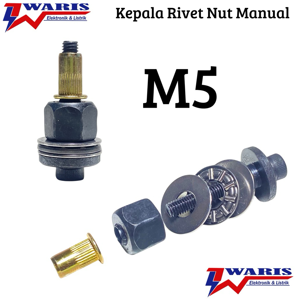 Kepala Rivet Nut Gun Hand Rivet Manual M5 Alat utk Pasang Mur Rivet