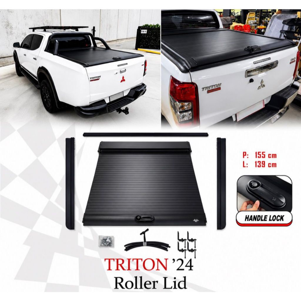 Roller Lid Manual Triton 2024 | Manual Roller Lid Penutup Bak Belakang Triton 2024