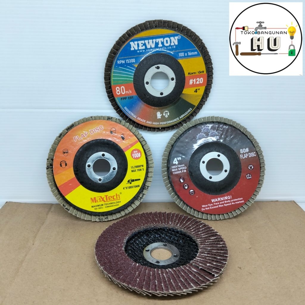 Flap Disc / Batu Gerinda Amplas Kain 4 Inch (HASSTON / CARL / NEWTON / K55 / MAXTECH / IDEKU