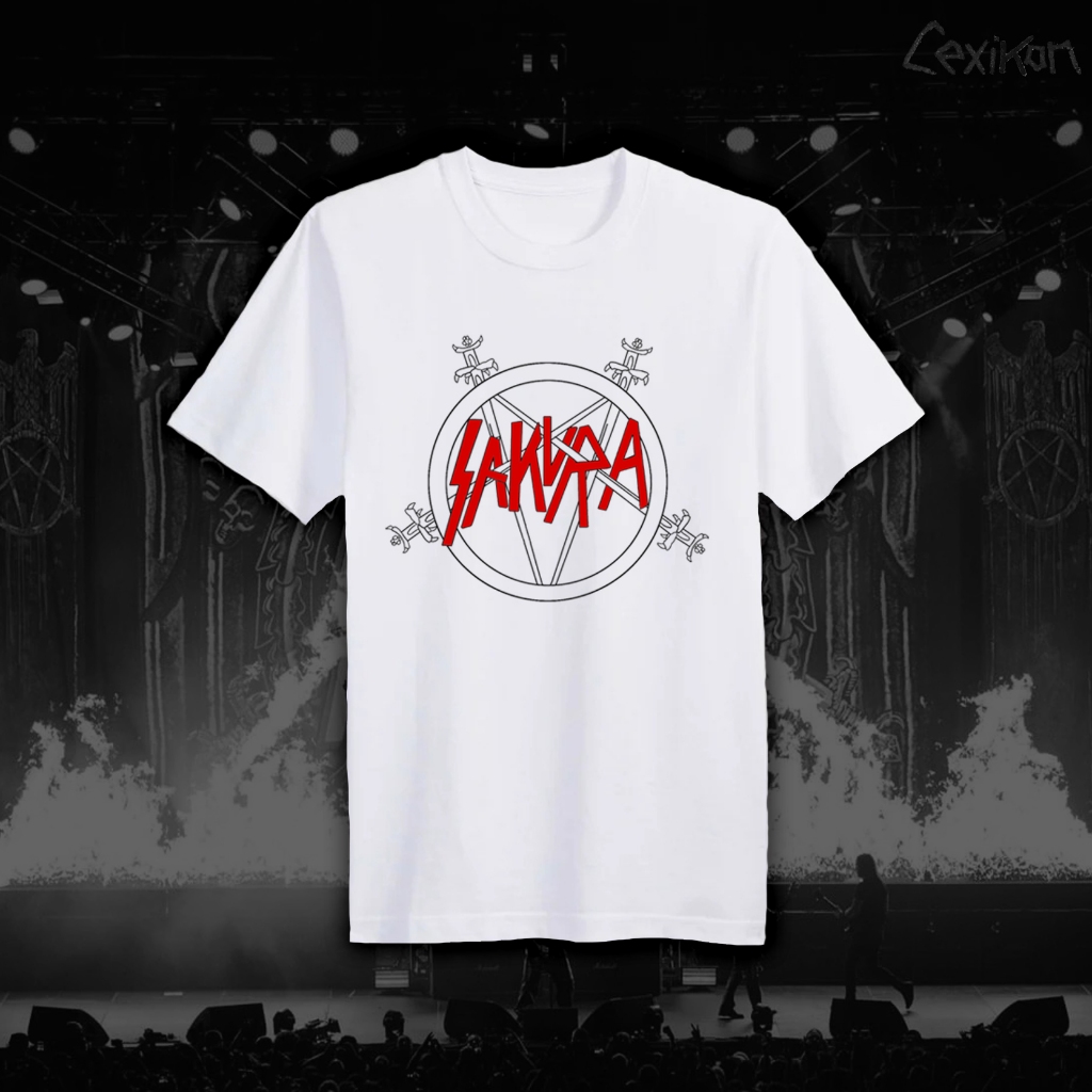 SAKURA x SLAYER -- t-shirt kaos band kpop k-pop idol group X heavy thrash metal rock punk hardcore b