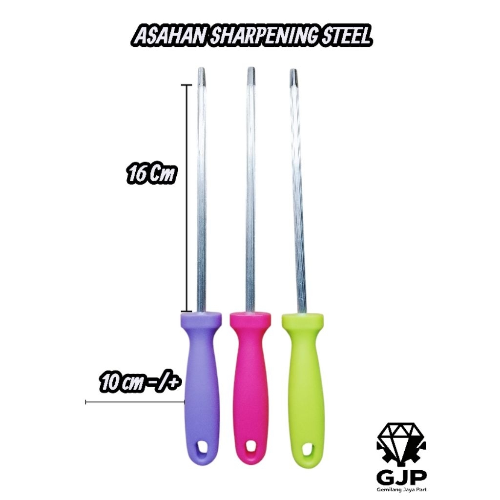 Asahan Sharpening Steel Pengasah Pisau Golok Baja Tipe Stik