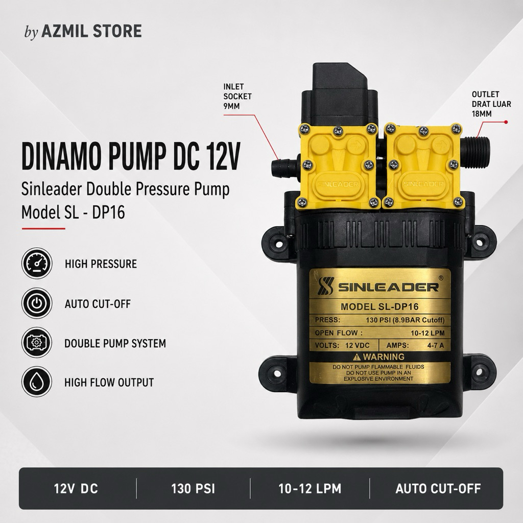 DINAMO PUMP DUAL PUMP SINLEADER SL - DP16 / SL - DP24-4949J(AZ) DINAMO POMPA DC 12V