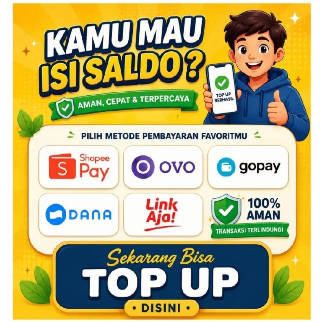 TOP UP SIZE° ISI SALDO/PULSA REGULER TRANSFER 1JT-45JT FAST