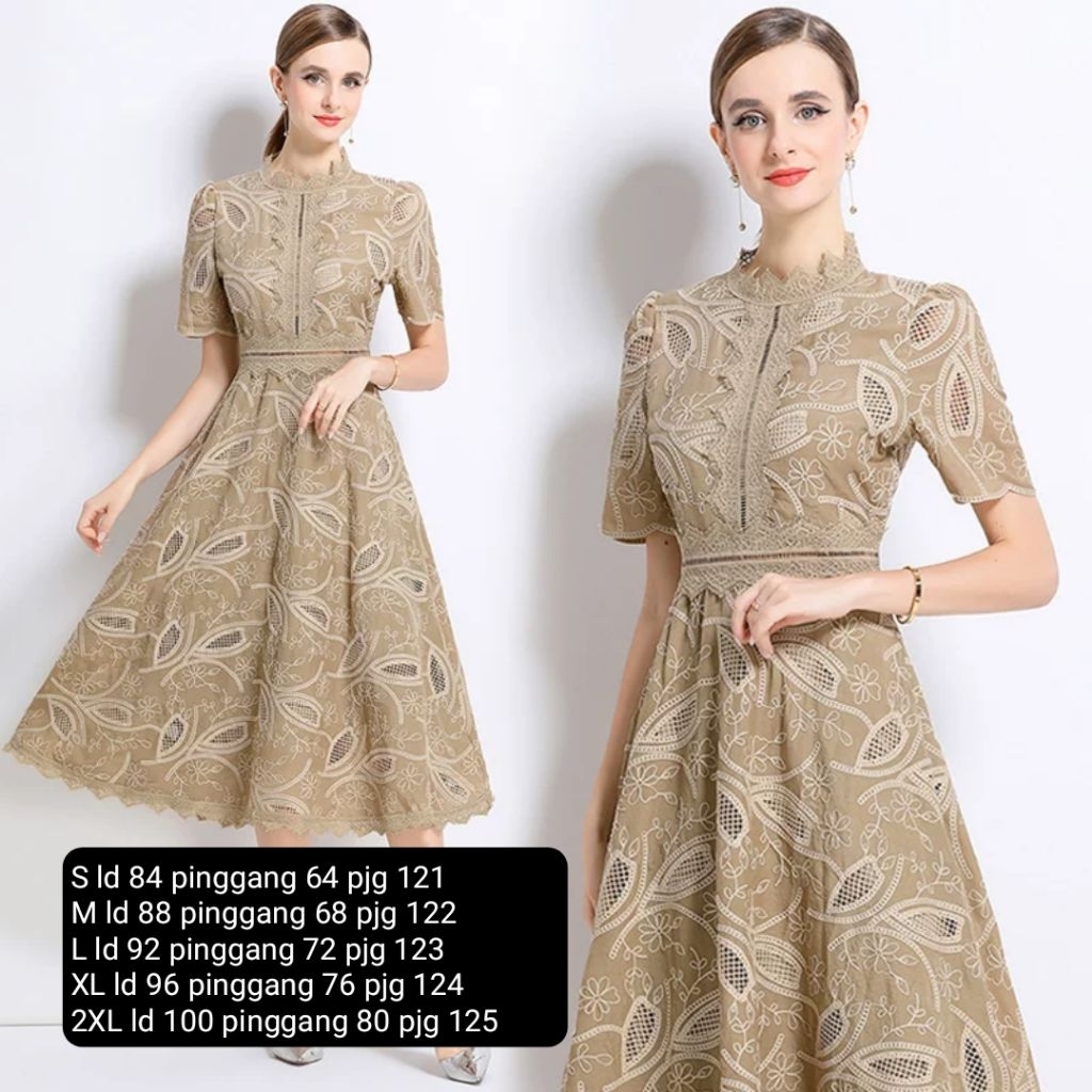 [ PRE ORDER ] YUYUN Midi Dress Korean Style Wanita Kekinian Lengan Pendek