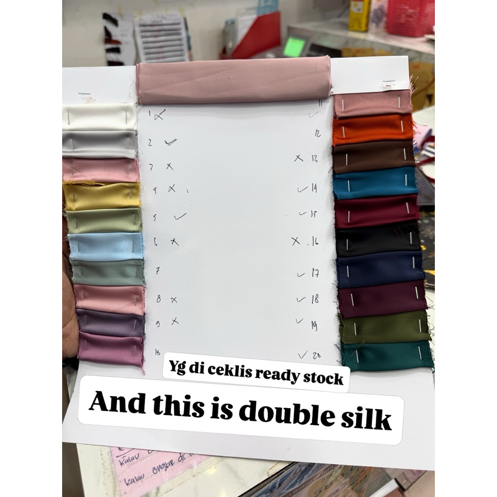 double silk premium / kain satin silk premium / heavy satin silk double silk