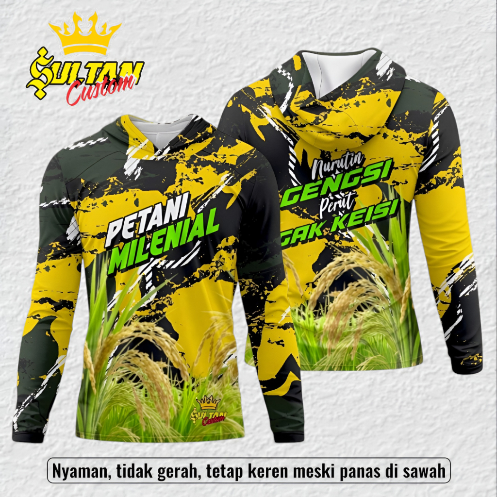 Jersey Petani Milenial Lengan Panjang Kaos Jersey Petani Muda Sawah Indonesia Terbaru