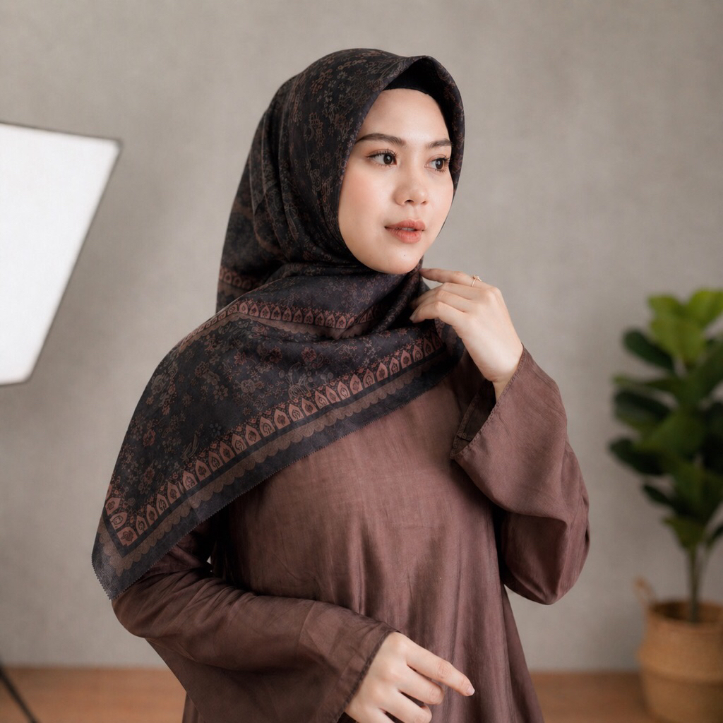 BUBUNA.OFFICIAL HIJAB MOTIF (BLOOMY NAVY)