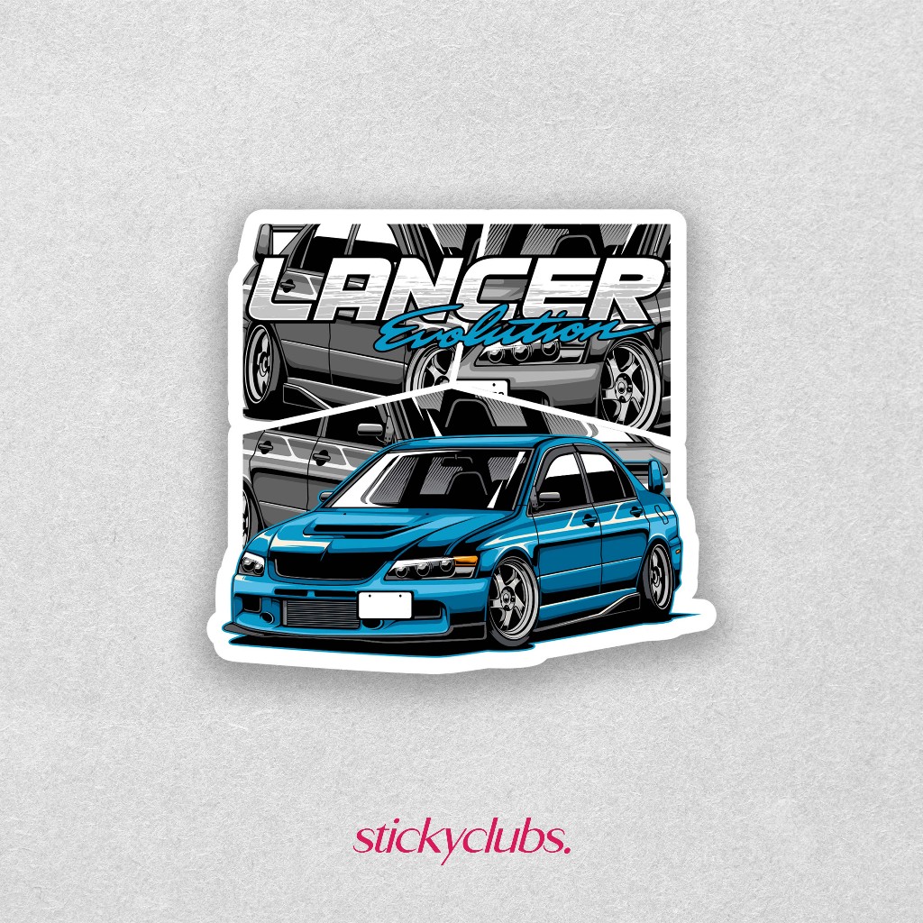 Sticker Lancer Evolution Aesthetic Vinyl Glossy Anti Air Dekorasi Laptop Mobil Tumbler Koper