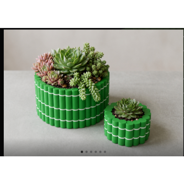 Pot Tanaman Hias Estetik Bamboo Style || Pot Sukulen Estetik Model Bambu