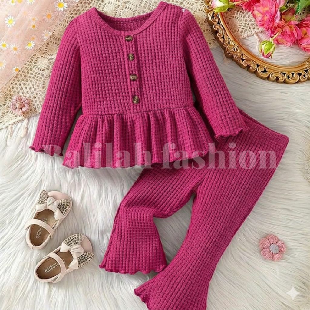Setelan Anak Perempuan 2-8 Tahun Bahan waffle uniqlo