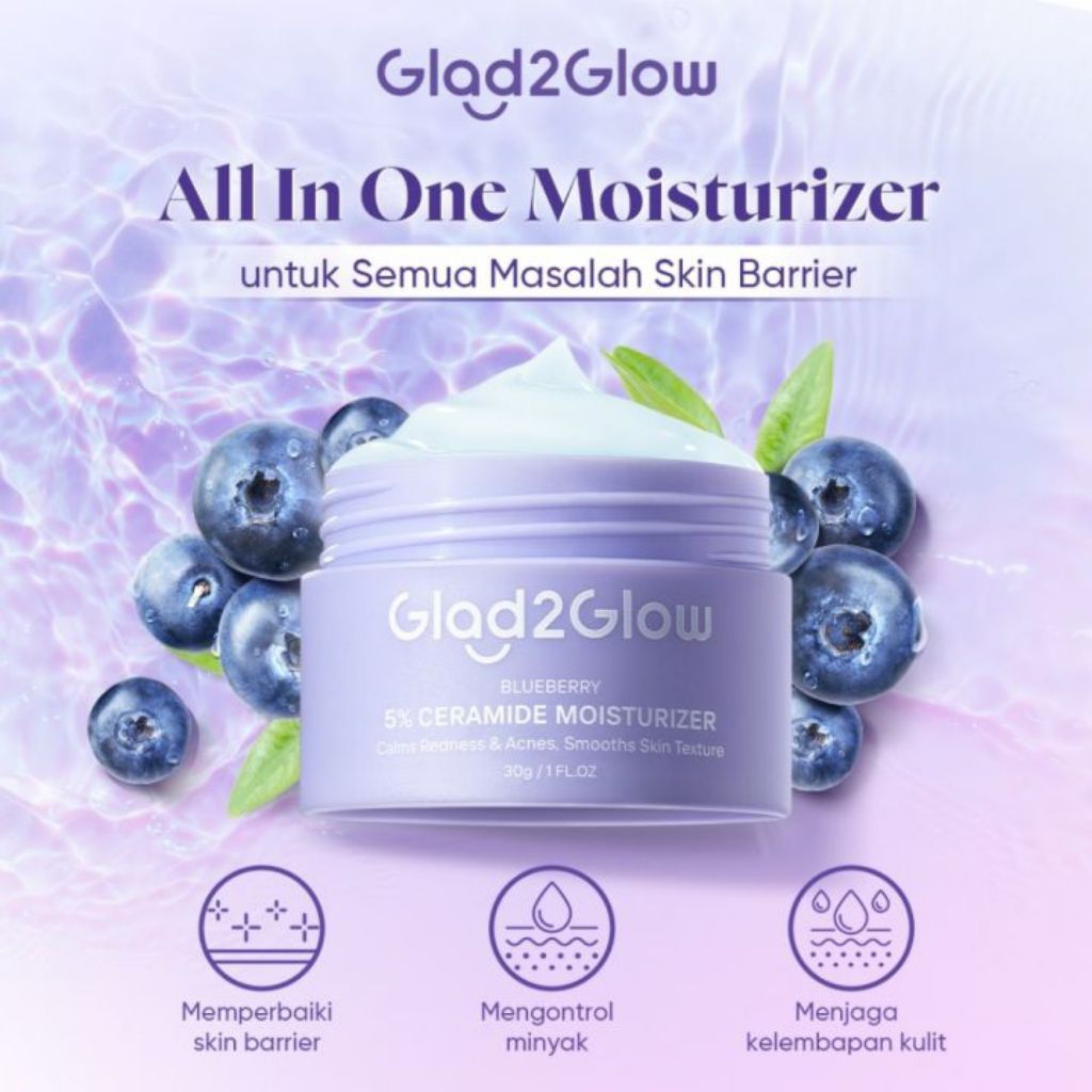 Glad2Glow Blueberry Ceramide Moisturizer exp 2029