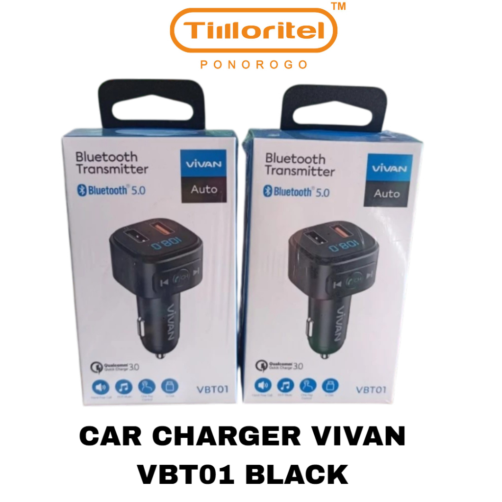 CAR CHARGER VIVAN VBT01 BLACK