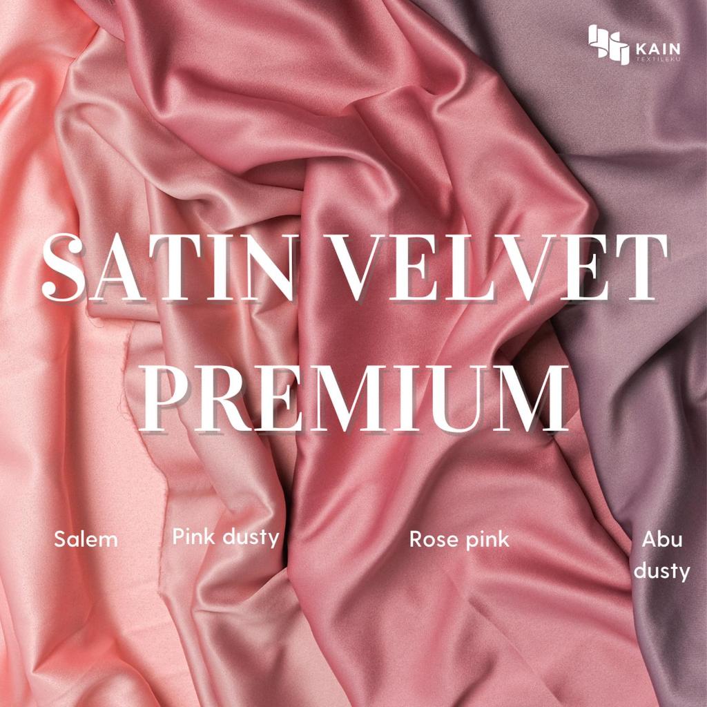 Bahan Kain Satin Velvet Premium per 0.5 meter - Hitam