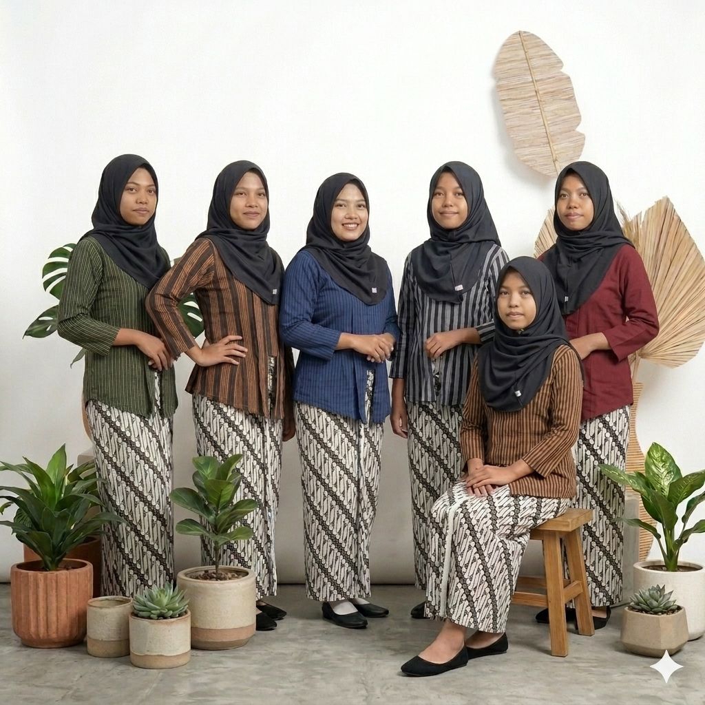 BAJU KEBAYA LURIK DEWASA | Kebaya Jawa Motif Lurik Tradisional