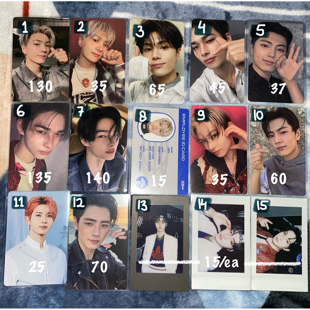 [REPRICE MURAH] Photocard Enhypen Official_ JAY YZY R2 OB,JAY POB WVGB TS:V, WVJP DESIRE UNLEASH,RIK