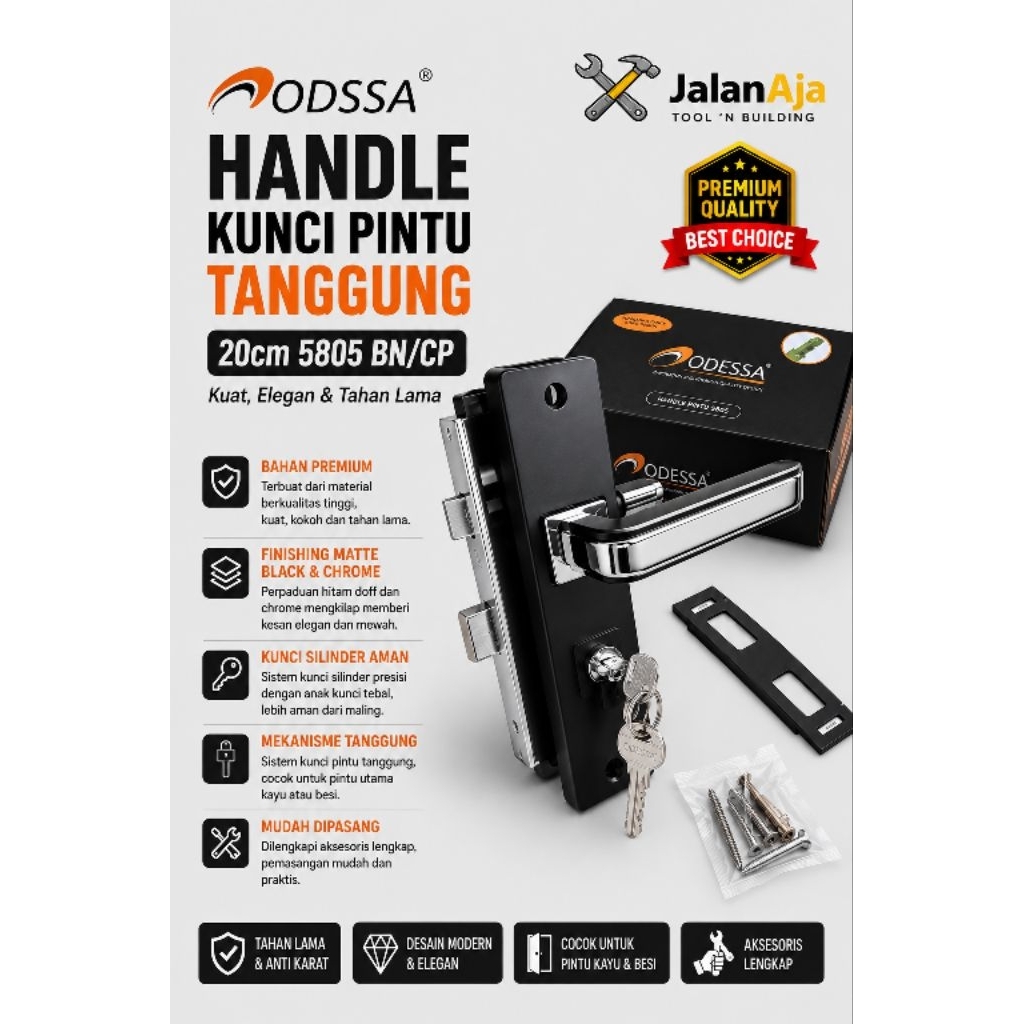 Handle Pintu Besar [ 1set] ODESSA Premium