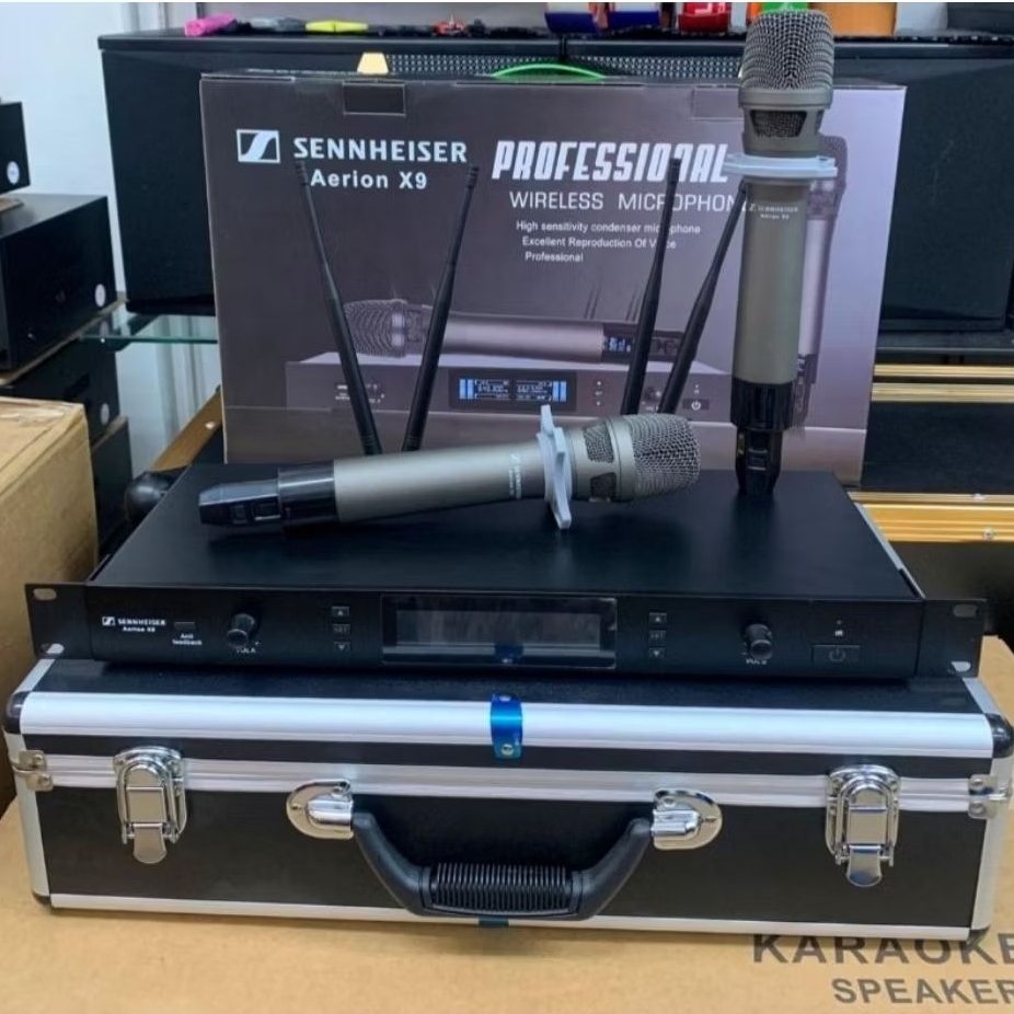 Mic Wireless Handle 4 Antena Sennheiser Aerion X9/2 Microphone Pegang Wireless With Anti Feedback Ba