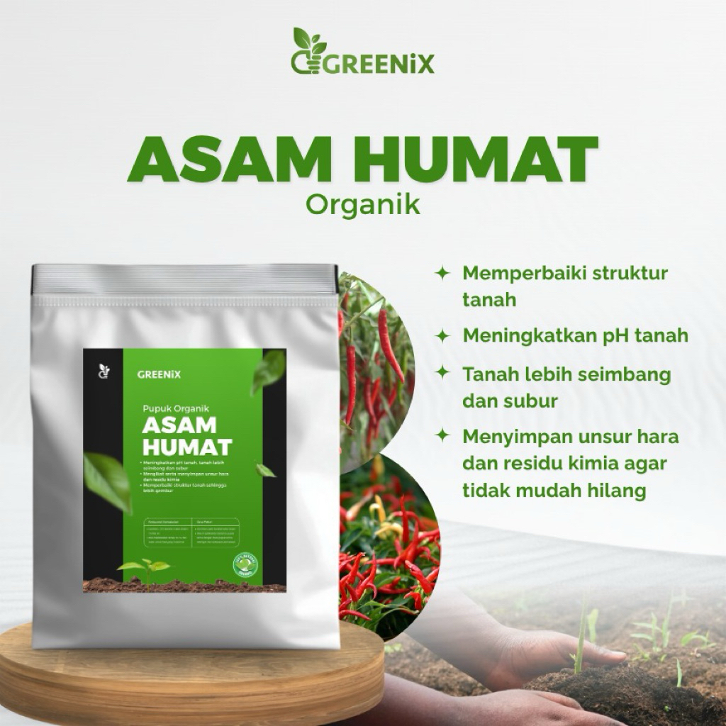 Asam Humat GREENXA 1KG  (GRANUL)Pupuk Organik Pembenah Tanah Untuk Kesuburan Tanaman cocok di Lahan 