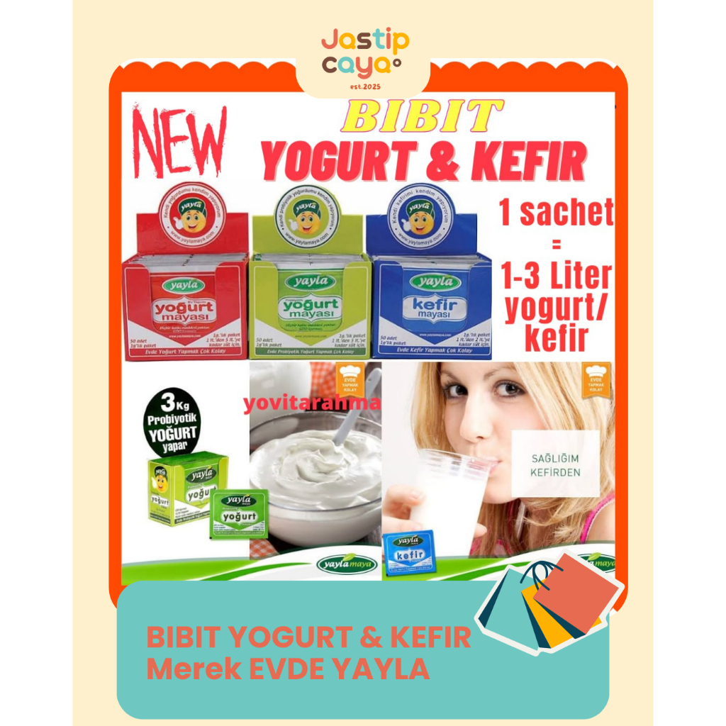 BIBIT YOGURT & KEFIR Probiotik Merek EVDE  atau YAYLA yaylamaya maya Turkish yogurt yoghurt Turki Tu
