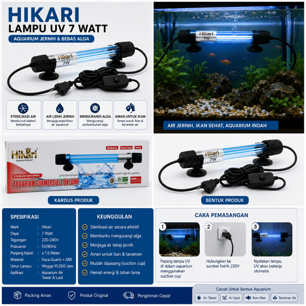 Lampu UV Aquarium Hikari 7 Watt