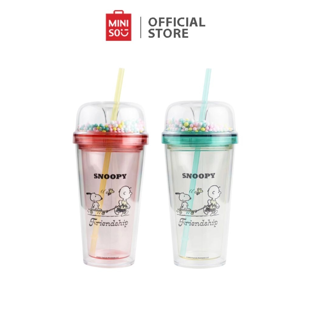 Miniso Snoopy Tumbler plastic 480ml / Tumbler plastik botol minum