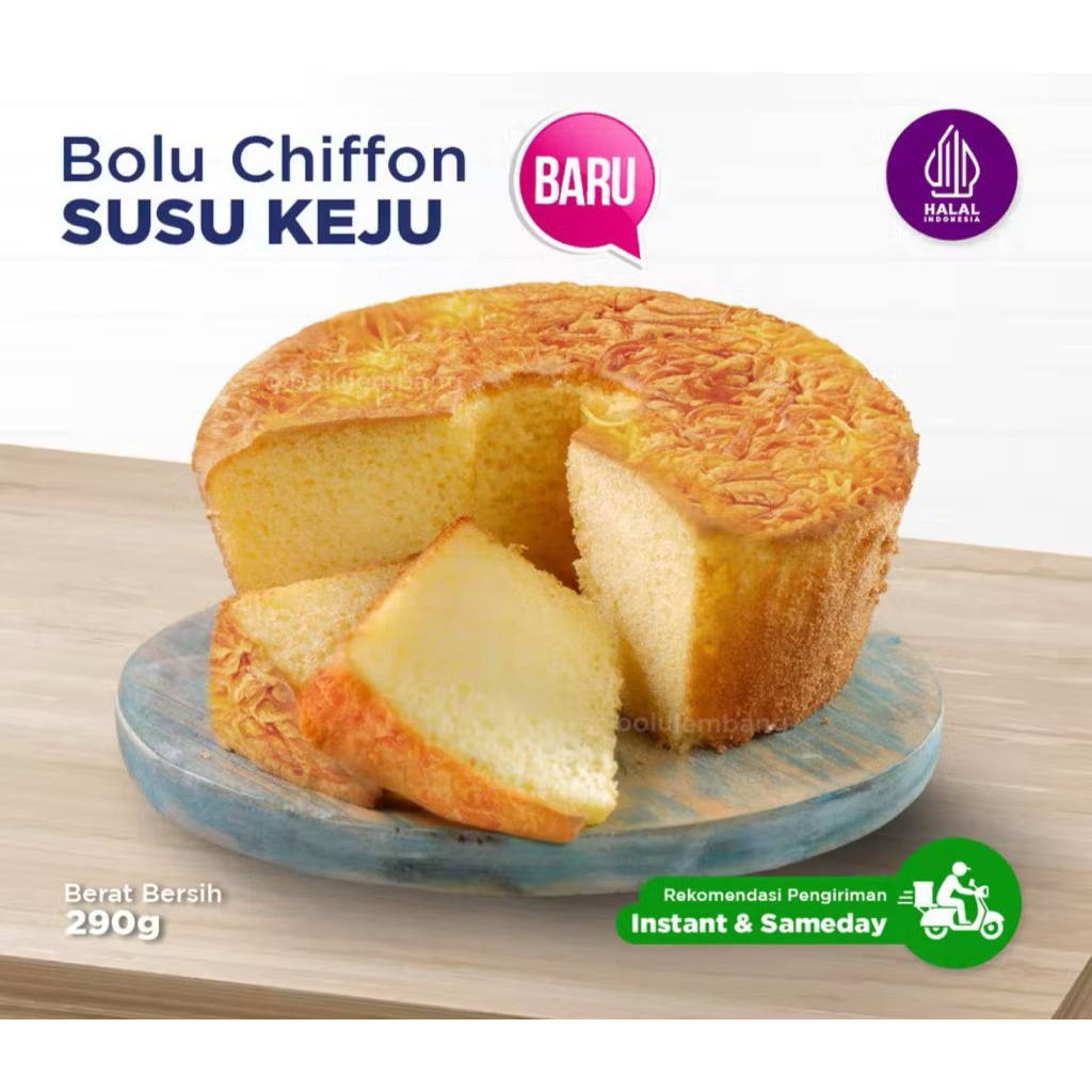 Bolu Chiffon BSL Lembang - Rasa Susu Keju - Oleh Oleh khas Bandung