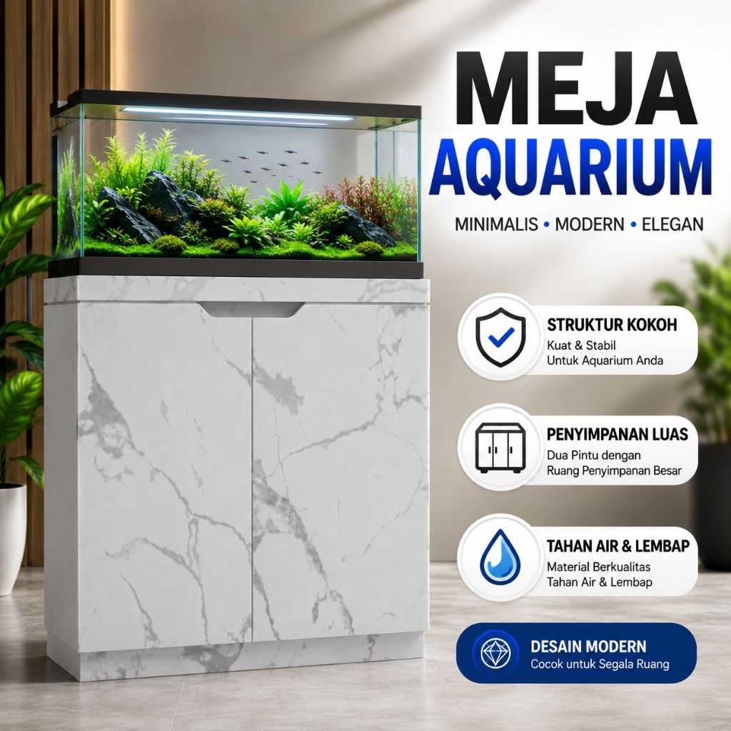 Meja Aquarium Minimalis Modern 80x40x70 cm | Cabinet Aquarium