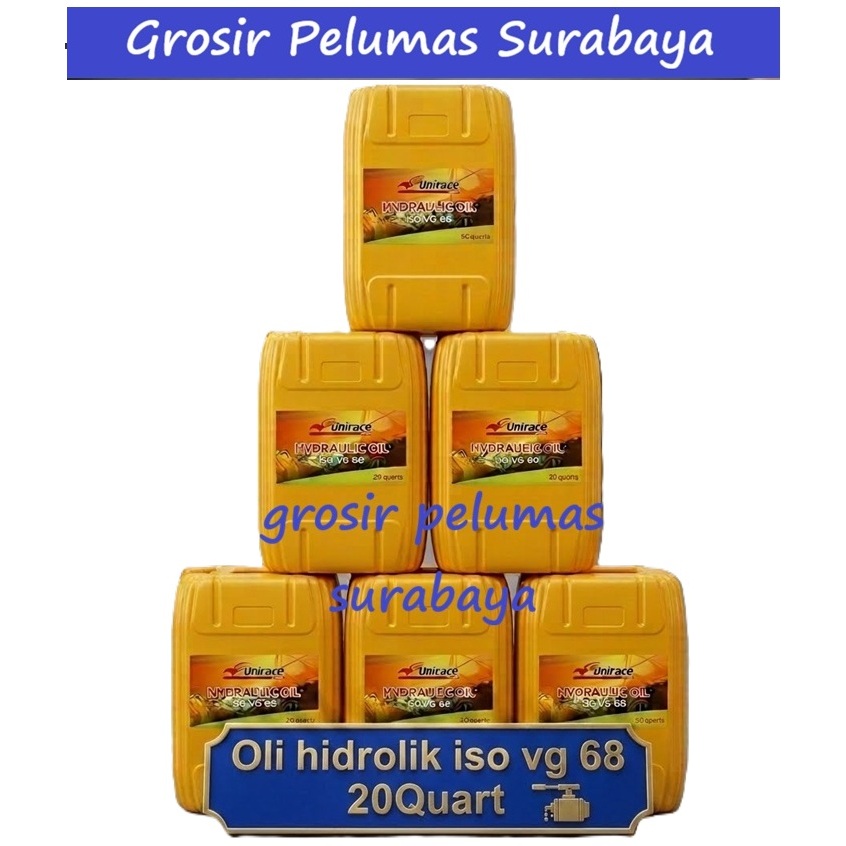 UNIRACE Hydraulic oil 68 PAIL 20q oli sae 10 jerigen 20 Quart hydrolik oli hidrolik hydrolis hidroli