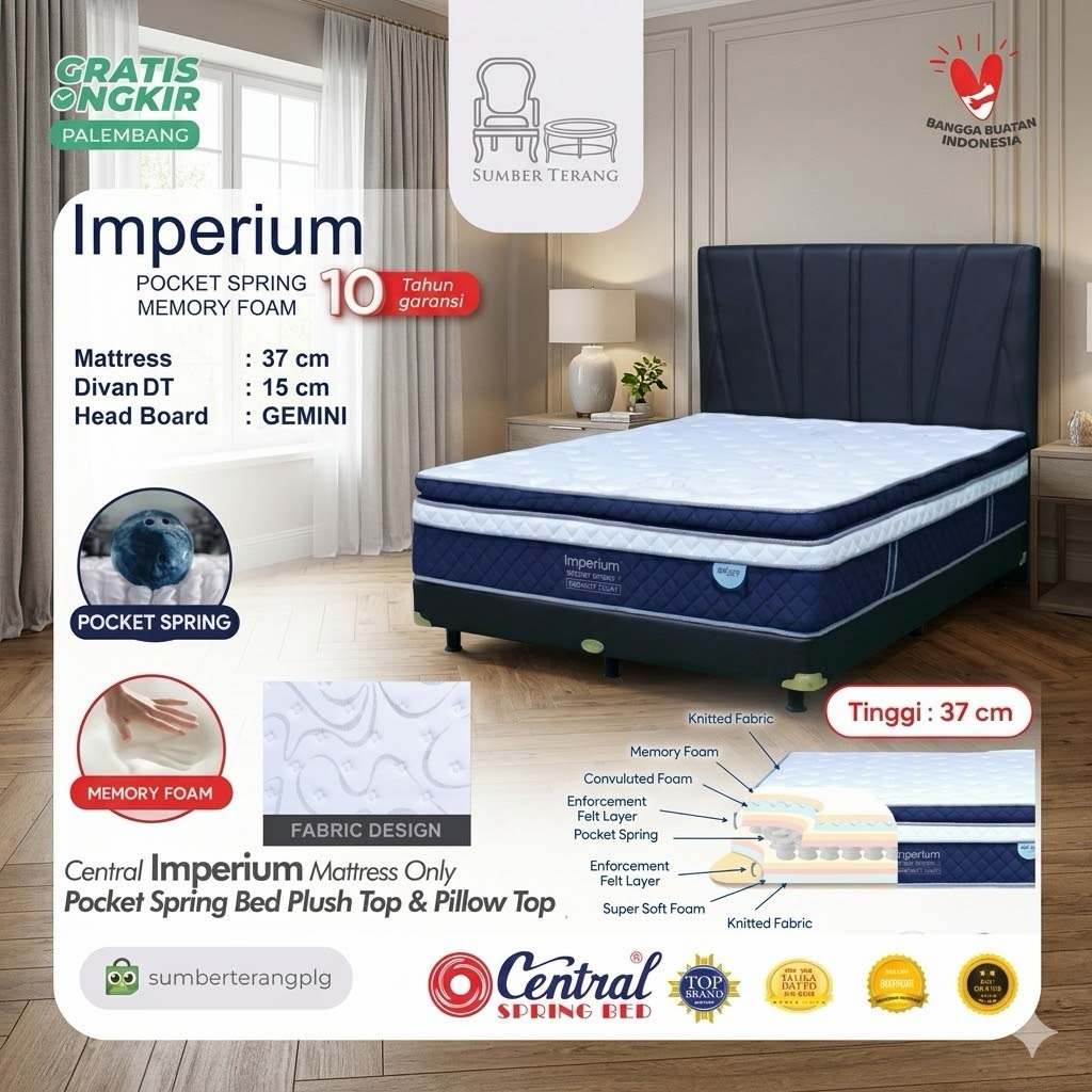 Matras Central Pocket Spring Matras Central Kasur Springbed Central Imperium