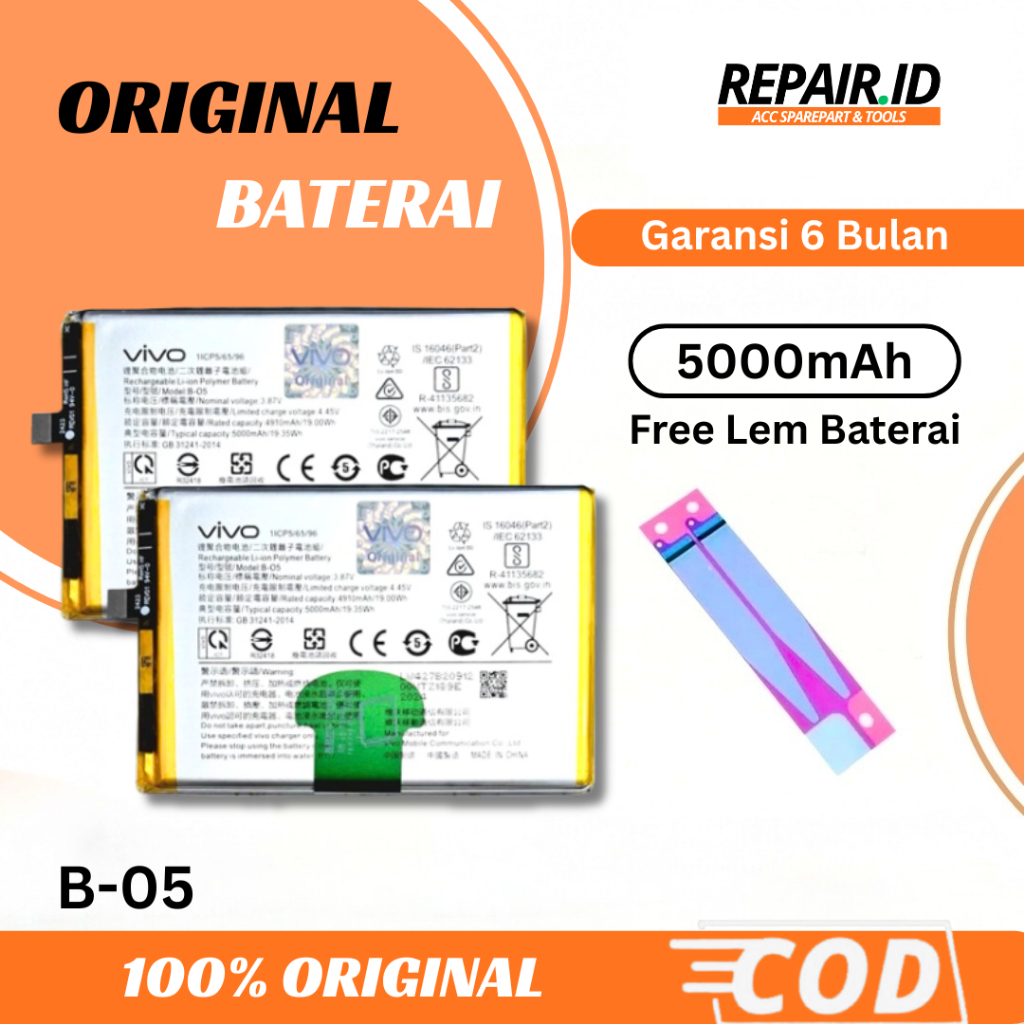 BATERAI B-05 / VIVO Y20 / Y20S / Y20i / Y12S / 5000 mAh