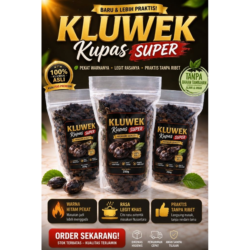 kluwek klewek pucung hitam kering KUPAS SUPER 1KG ALAMI