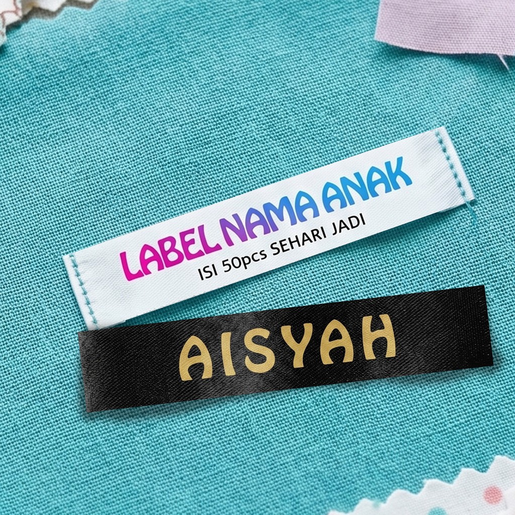 Label Baju Nama Anak Sekolah Pondok Pesantren Santri 50pcs