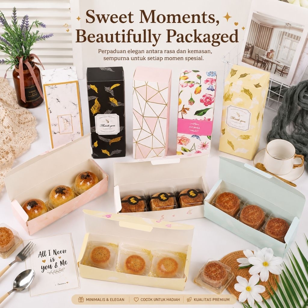 Samson box gift flower box nastar/ mooncake box /eggtart/macaron/ hadiah craft box / box bulu BOX-SA