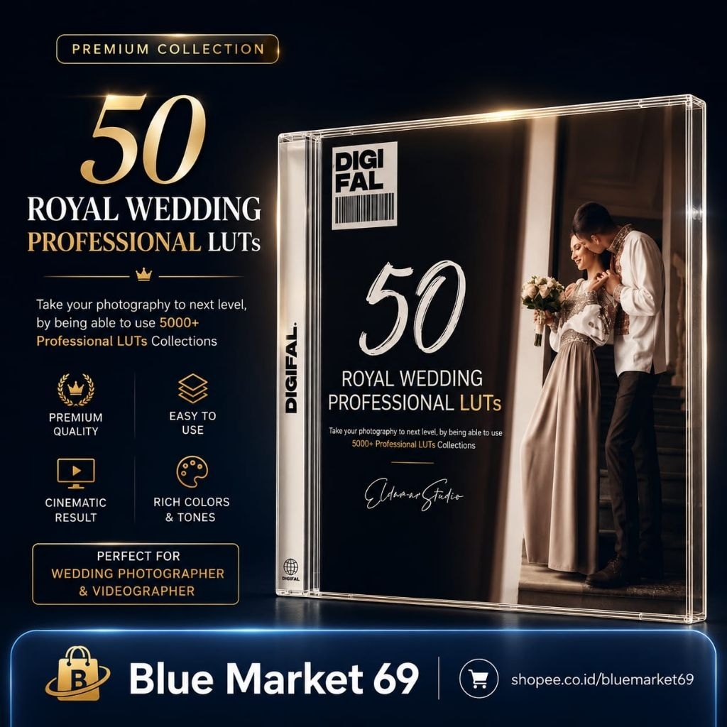 Blue Market 50 Royal Wedding LUTs & Presets Vintage Cinematic
