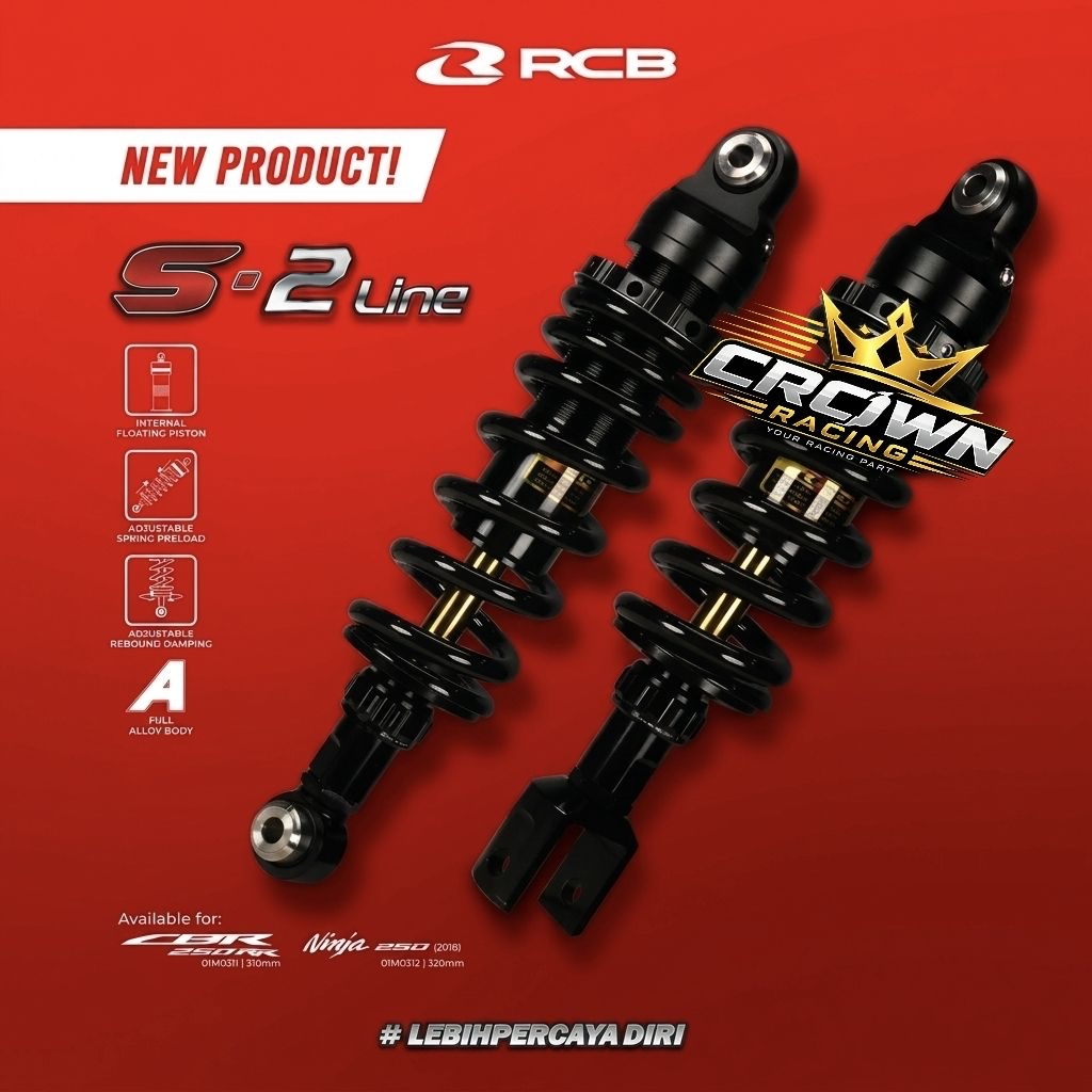 Monoshock Shock Shockbreaker RCB S2 Line ZX250 ZX25R / ZX400 / CBR250RR / Ninja 250 2018 Up