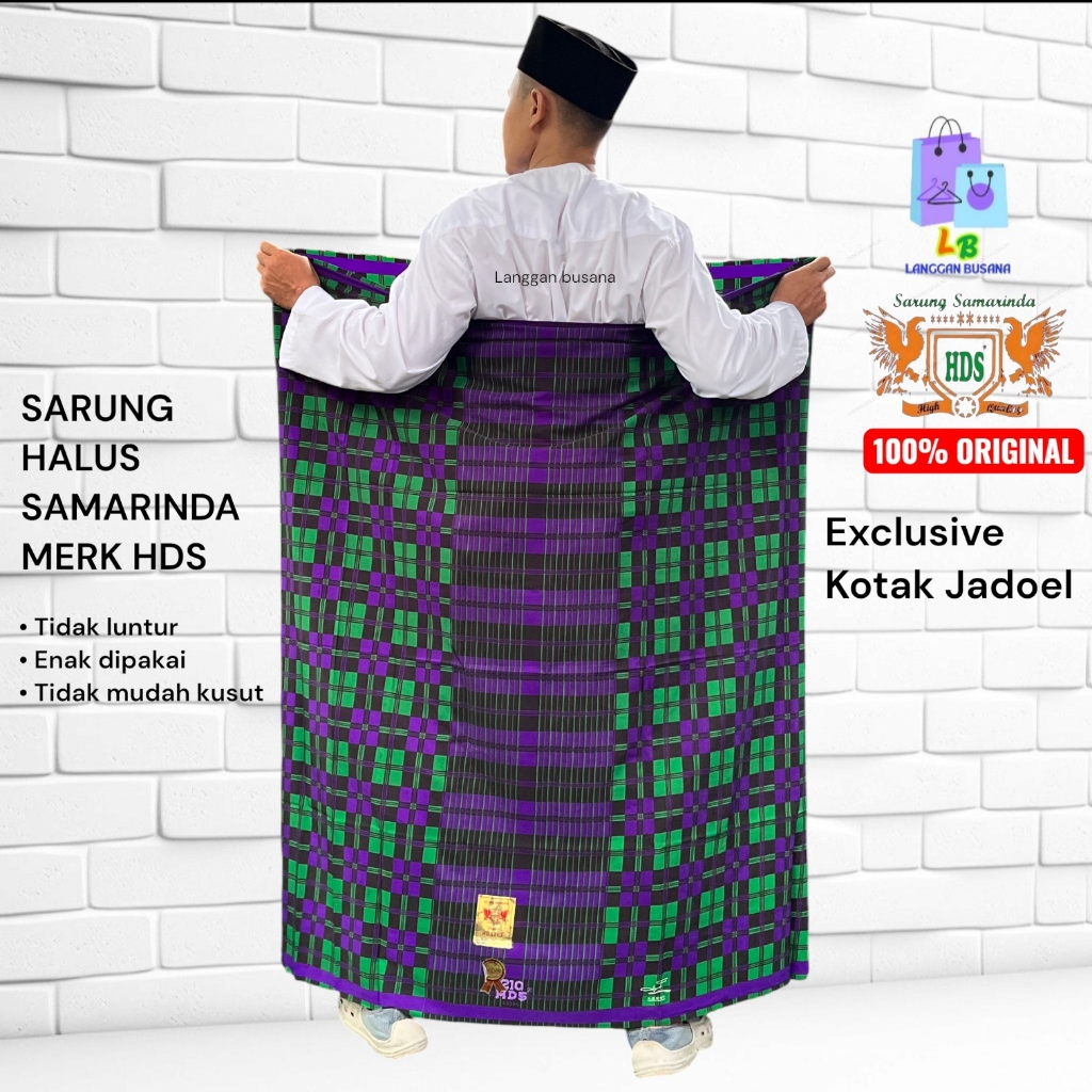 Sarung HDS Samarinda Motif Kotak Jadoel/Sarung Dewasa
