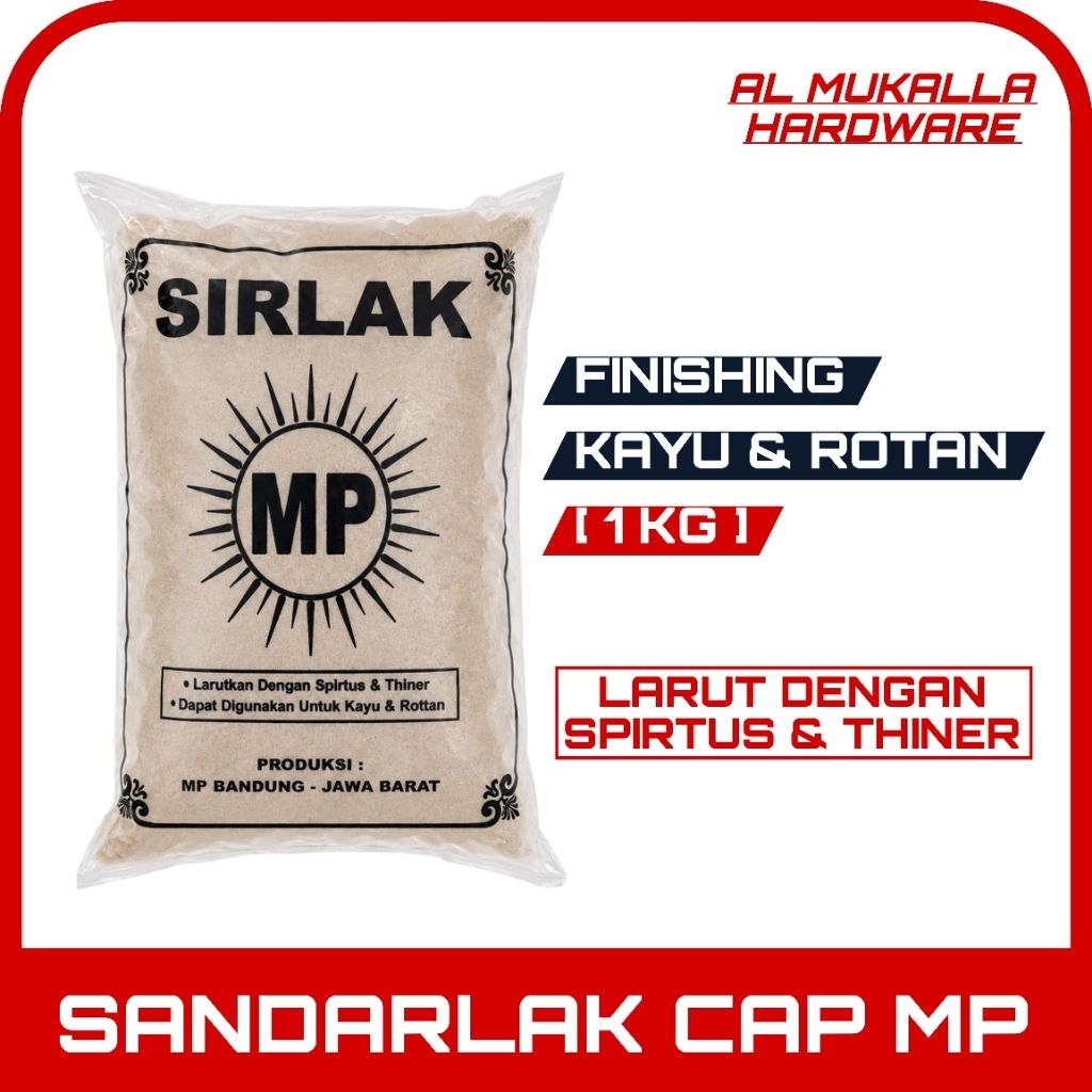 Sirlak Shellac Sandarlak Bubuk MP Kemasan 1 Kg | Sirlak MP Ekonomis Berkualitas