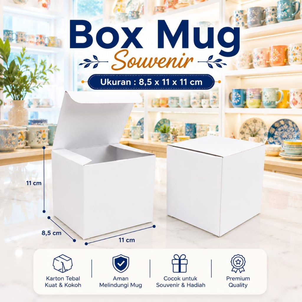 Box Mug Kotak Tanpa Lubang / Dus Mug Kado Souvenir Termurah
