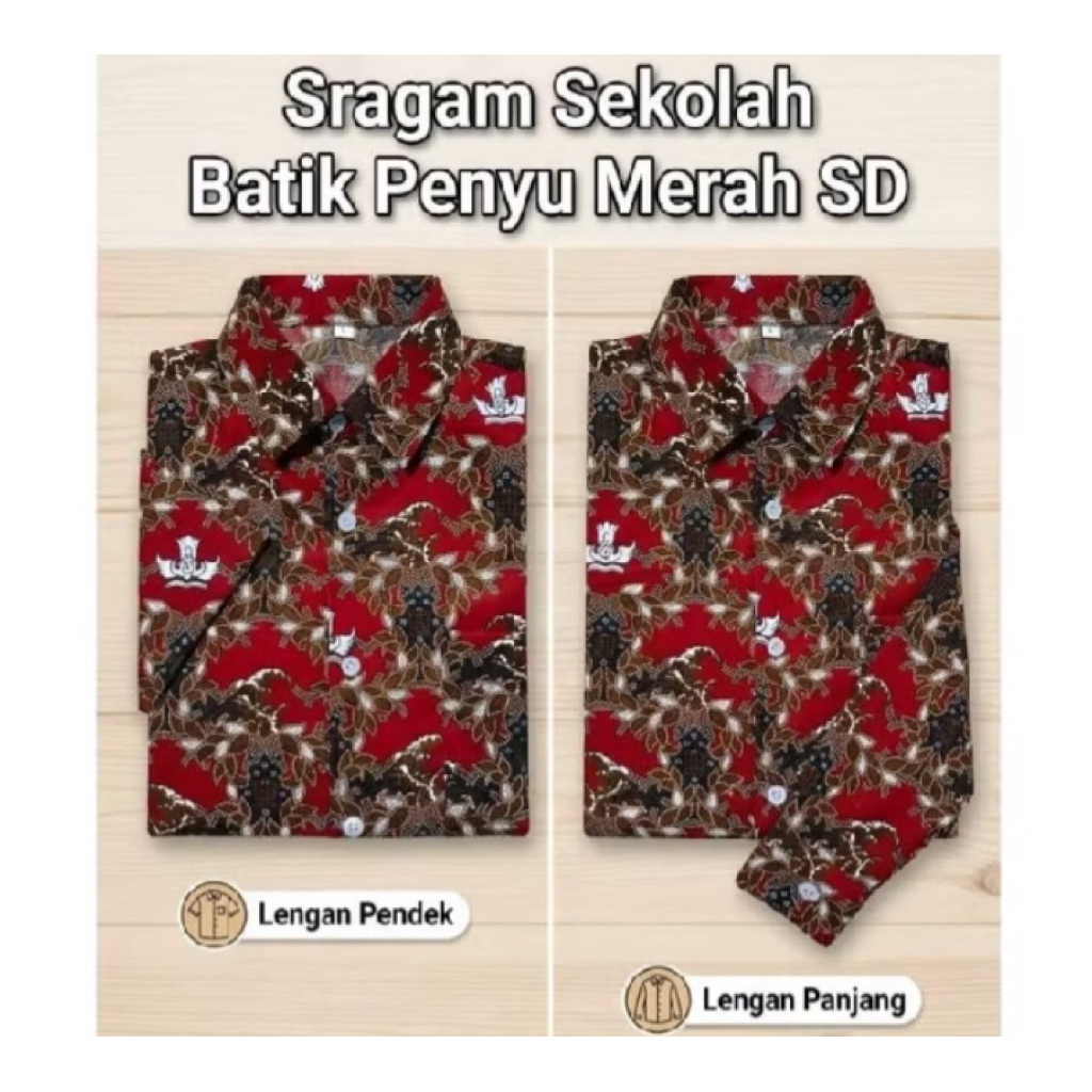 BATIK SEKOLAH SD/BATIK SD MOTIF PENYU MERAH