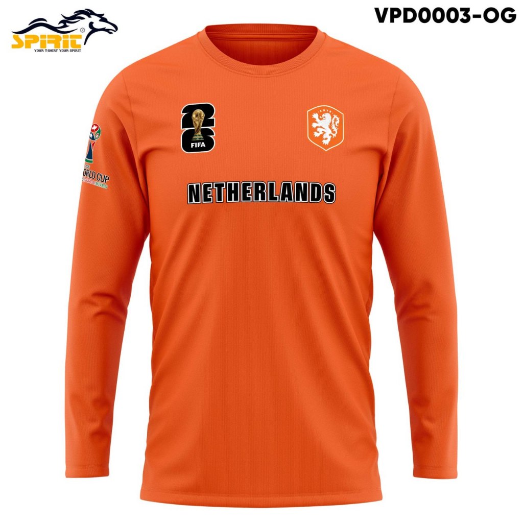 KAOS TIMNAS BELANDA KAOS DISTRO 2026 TIMNAS BELANDA BAJU KAOS BOLA  BELANDA  LENGAN PANJANG Cotton c