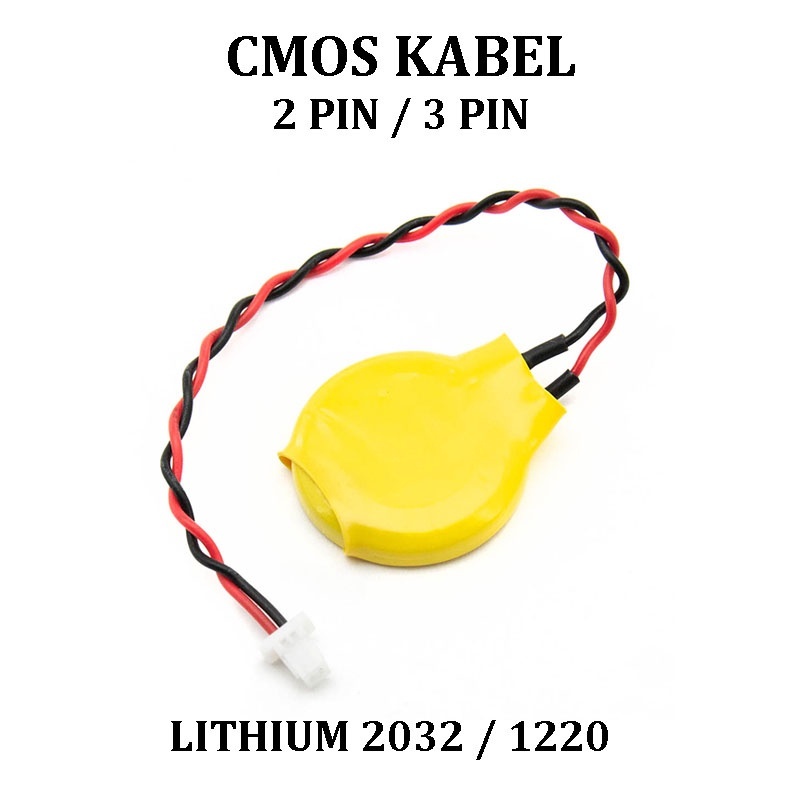 Baterai CMOS Laptop CMOS Kabel Socket 3 pin / 2 pin Baterai Lithium CR2032