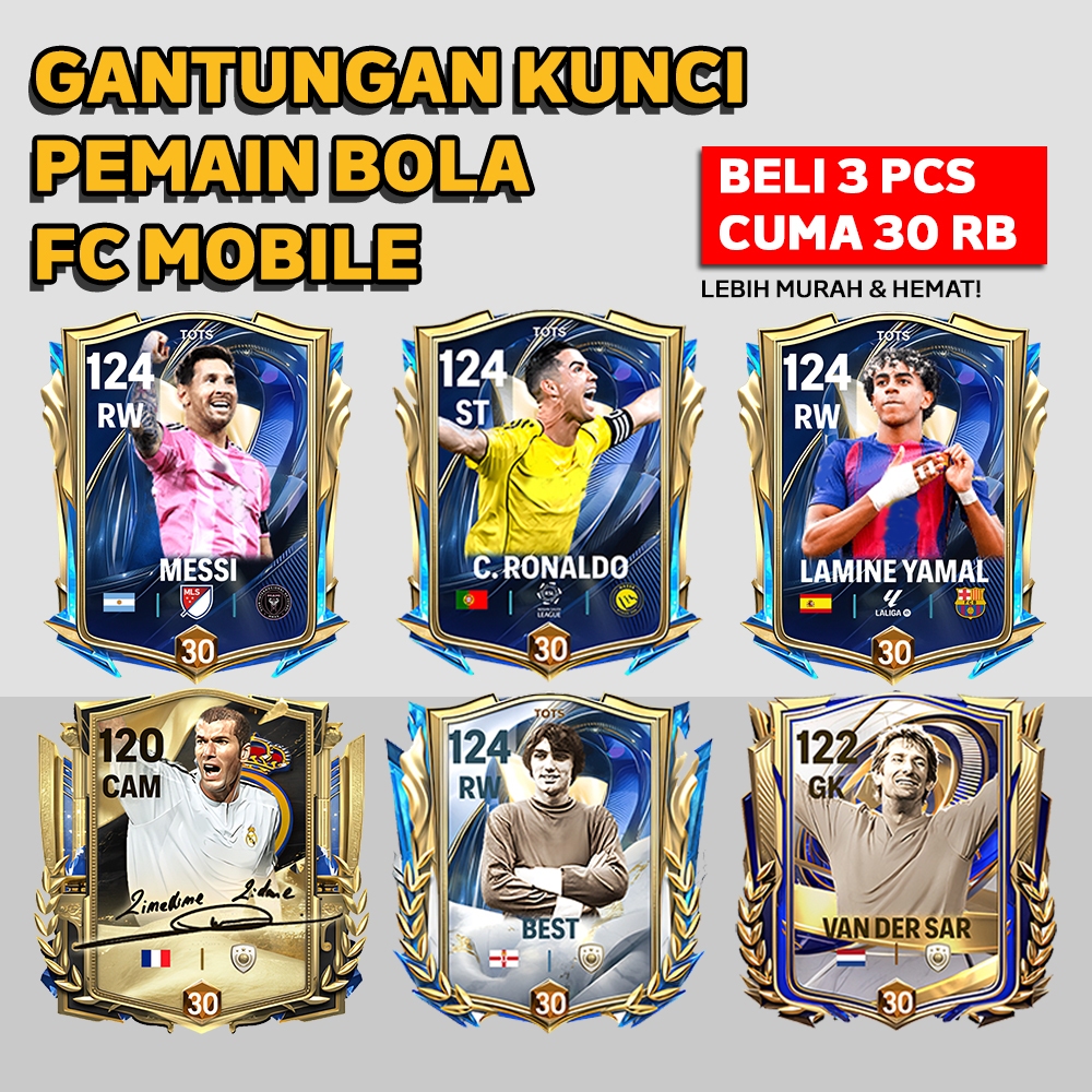 [PROMO] Gantungan Kunci Pemain Bola Gantungan Kunci FC Mobile Ganci Keychain Akrilik Aksesoris