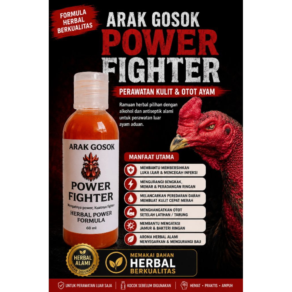 Arak gosok untuk perawatan kulit ayam aduan