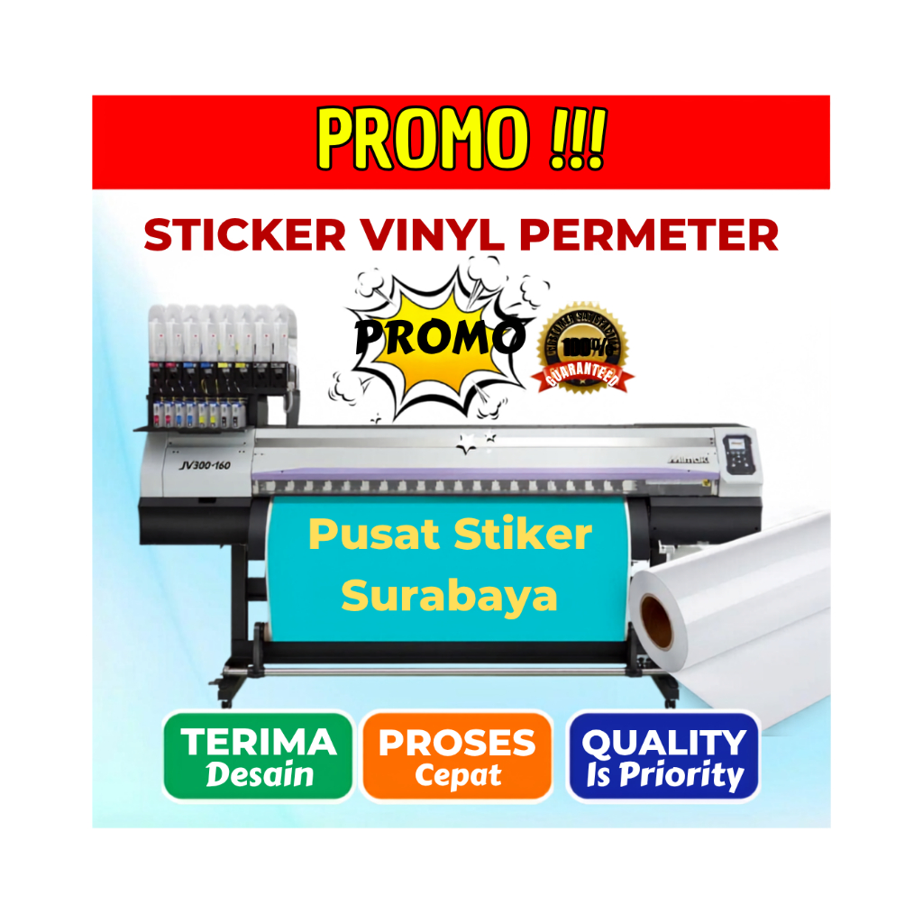 PROMO Sticker UV / Stiker Vinyl Permeter + Cetak