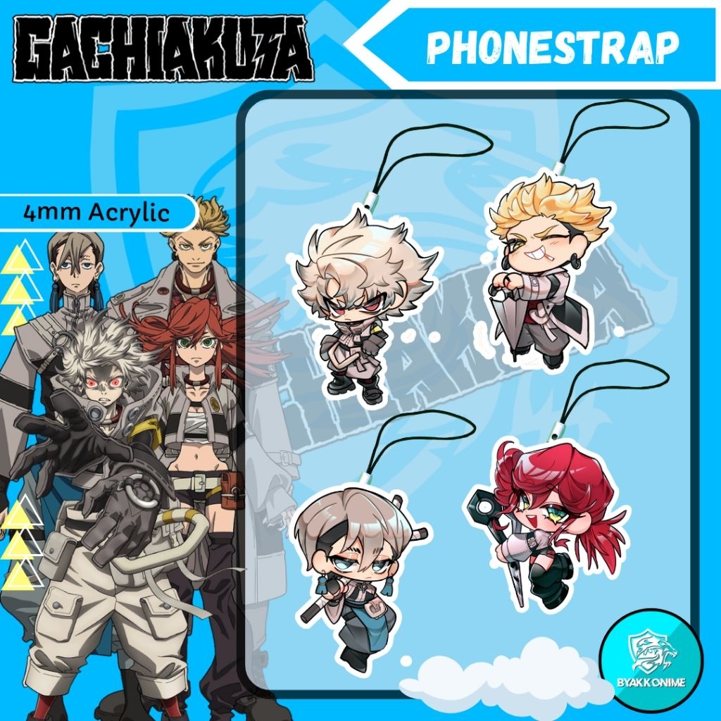 PHONE STRAP HP ANIME - Anime Gachiakuta PhoneStrap Acrylic | Rudo, Zanka, Riyou, Enjin