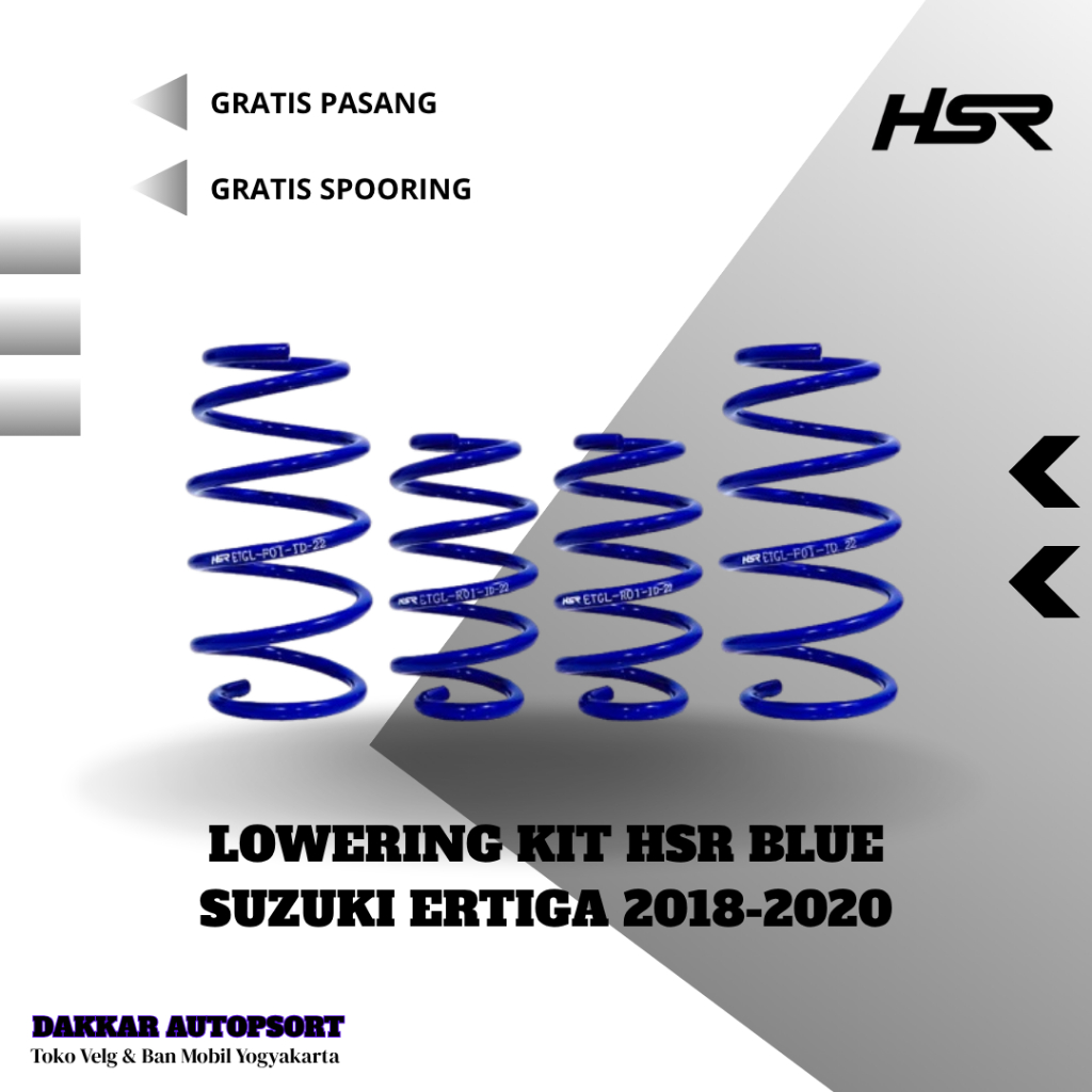 PER CEPER MOBIL ERTIGA LOWERING KIT HSR BLUE PNP MOBIL SUZUKI ERTIGA 2018 - 2020 PER CEPER HSR