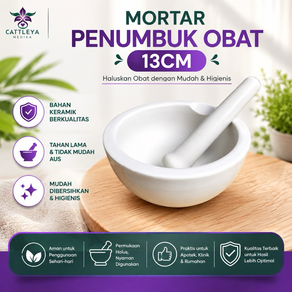 MORTAR 13 CM / LUMPANG 13 CM / ALAT PENUMBUK / PENGGERUS OBAT 13 CM