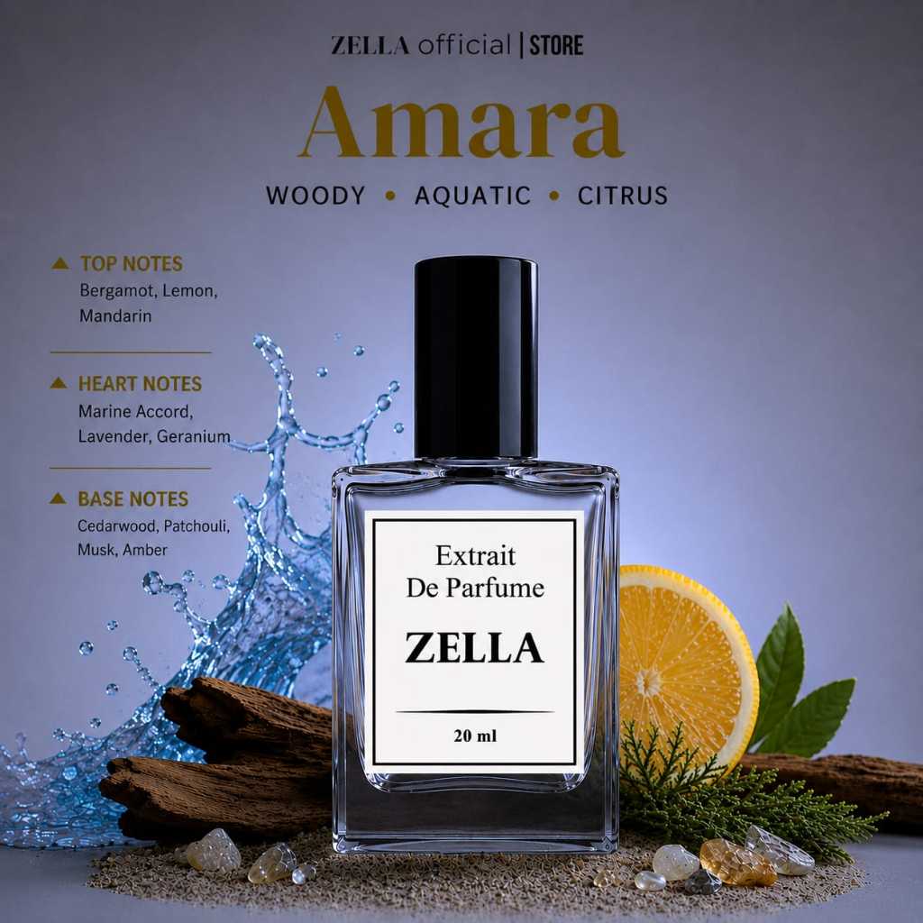 [ BISA COD ] ZELLA Official - Amara | Parfume Wanita terlaris | Parfume Non Alkohol Travel size | Pa